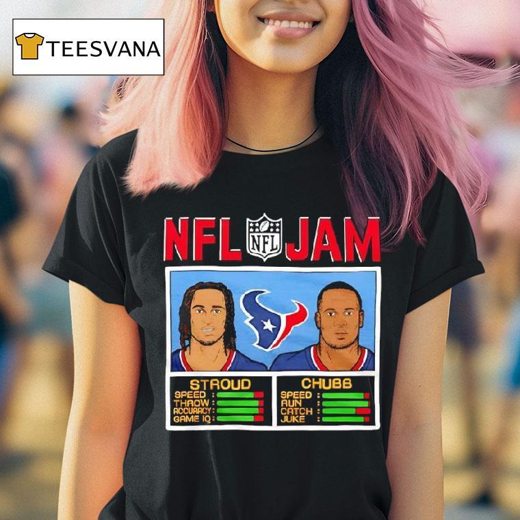 Nfl Jam Texans Stroud And Chubb Houston Texans T Shirt Nfl Jam Texans Stroud And Chubb Houston Texans T Shirt