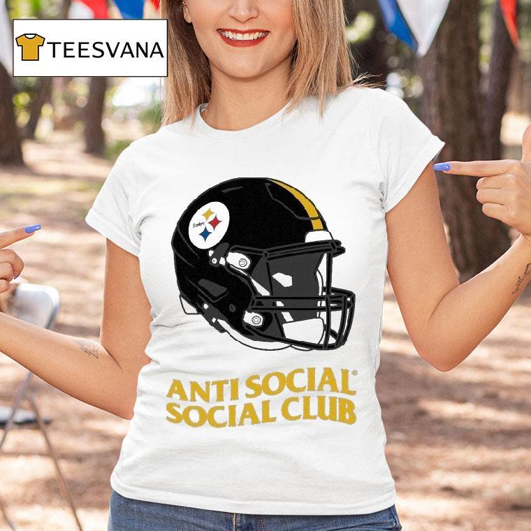 Pittsburgh Slers Anti Social Social Club X Nfl Helme T Shirt Pittsburgh Slers Anti Social Social Club X Nfl Helme T Shirt