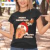 Santa Riding Tigers Merry Christmas Ya Filthy Animal Cincinnati Bengals Logo T Shirt