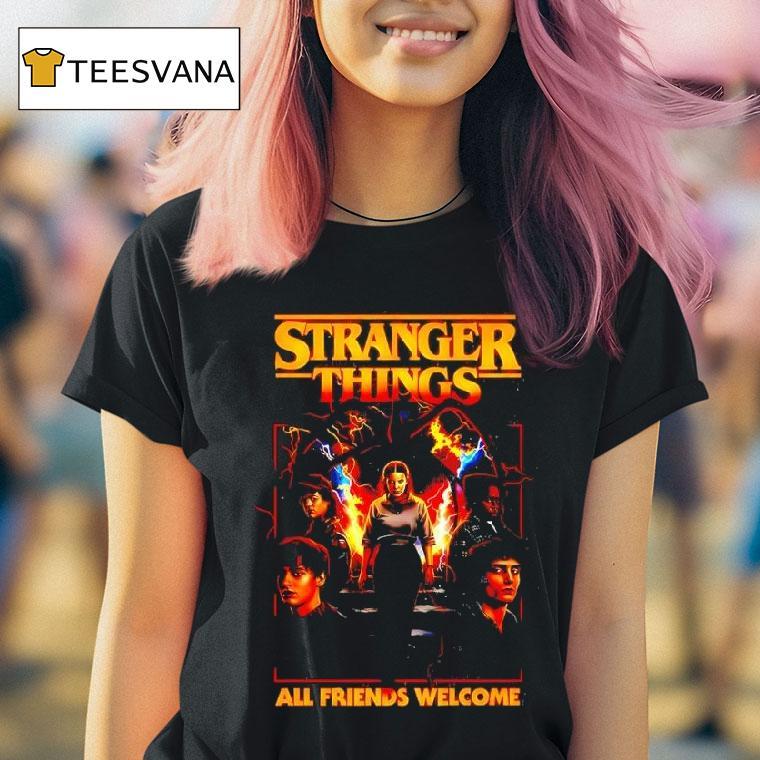 Stranger Things All Friends Welcome Graphic T Shirt Stranger Things All Friends Welcome Graphic T Shirt