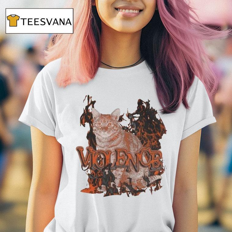 Violence Cat Flames T Shirt Violence Cat Flames T Shirt