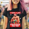 Wood I Have A Big Package For You Barry Sitting Inappropriately Christmas T Shirt