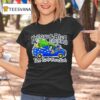 Yellow Blue Christmas Tree Points Please Santa Van Graphic T Shirt
