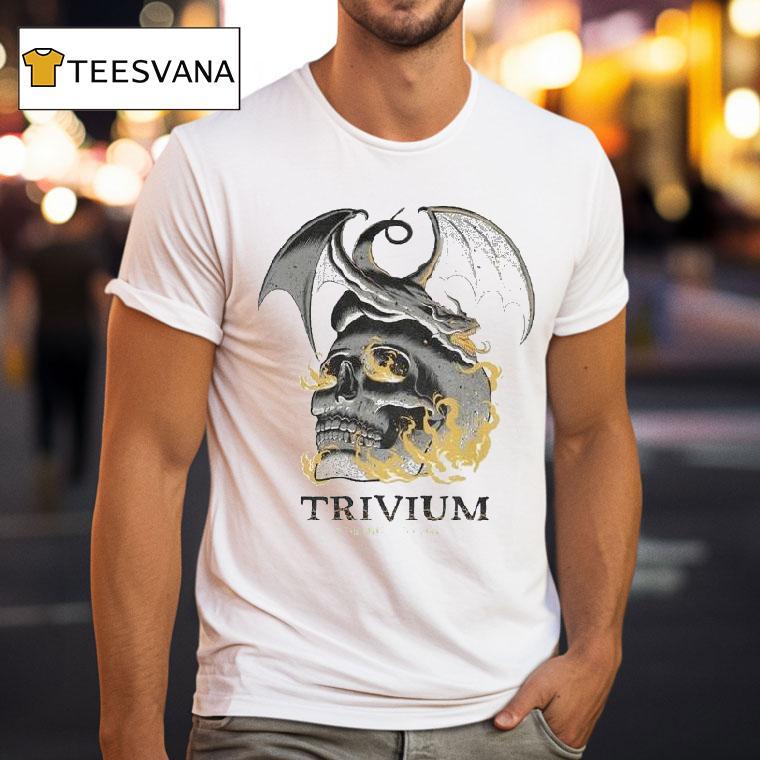 Black Sabbath Trivium In The Court Of The Dragon Flaming Skull T Shirt Black Sabbath Trivium In The Court Of The Dragon Flaming Skull T Shirt
