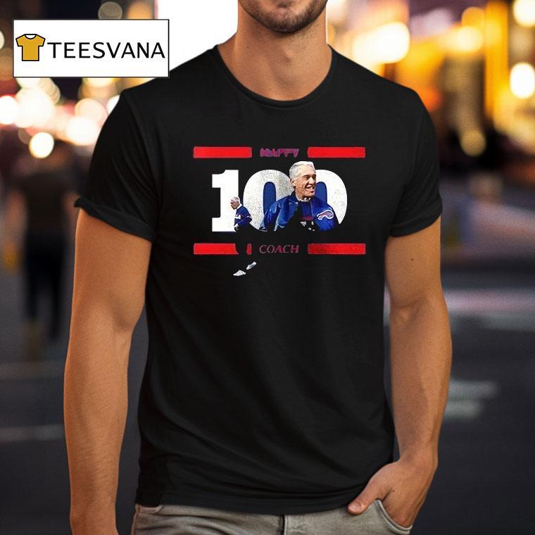 Buffalo Bills Marv Levy Happy Coach Is One Hundred Helme T Shirt Buffalo Bills Marv Levy Happy Coach Is One Hundred Helme T Shirt