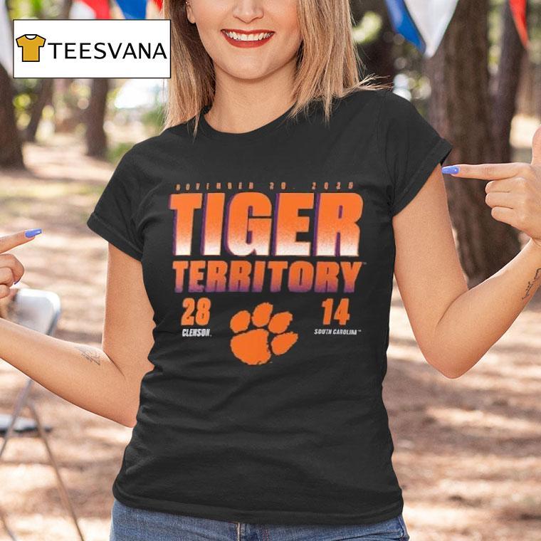 Clemson Tigers Vs South Carolina Gamecocks Tiger Territory Score T Shirt Clemson Tigers Vs South Carolina Gamecocks Tiger Territory Score T Shirt