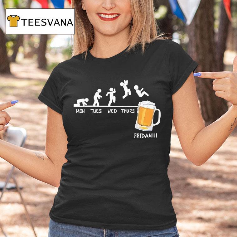 Funny Drinking Beer Mon Tues Wed Thurs Graphic T Shirt Funny Drinking Beer Mon Tues Wed Thurs Graphic T Shirt