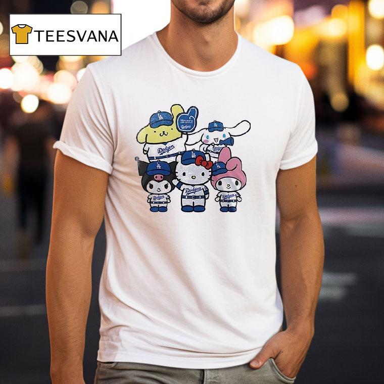 Los Angeles Dodgers X Hello Kitty And Friends World Series Champions Logo T Shirt Los Angeles Dodgers X Hello Kitty And Friends World Series Champions Logo T Shirt