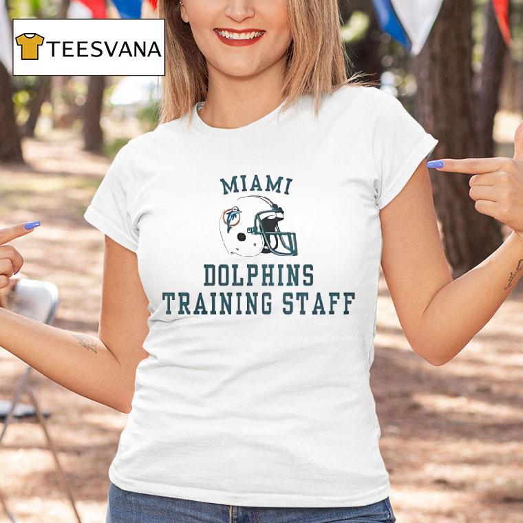 Miami Dolphins Football Helmet Training Staff T Shirt Miami Dolphins Football Helmet Training Staff T Shirt