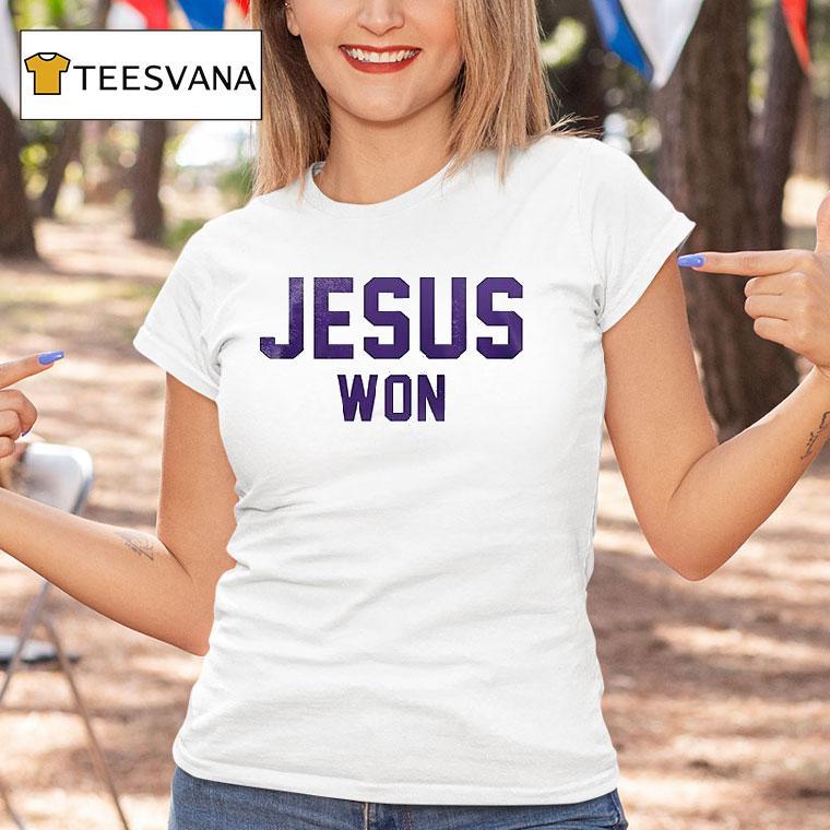Minnesota Vikings X Jesus Won Logo T Shirt Minnesota Vikings X Jesus Won Logo T Shirt