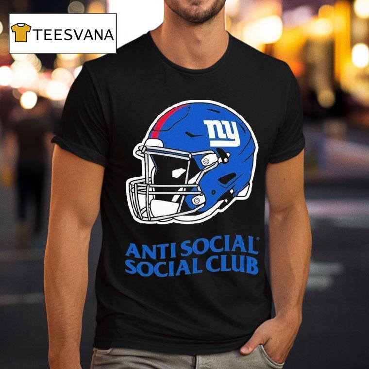 New York Giants Anti Social Social Club Helme T Shirt New York Giants Anti Social Social Club Helme T Shirt