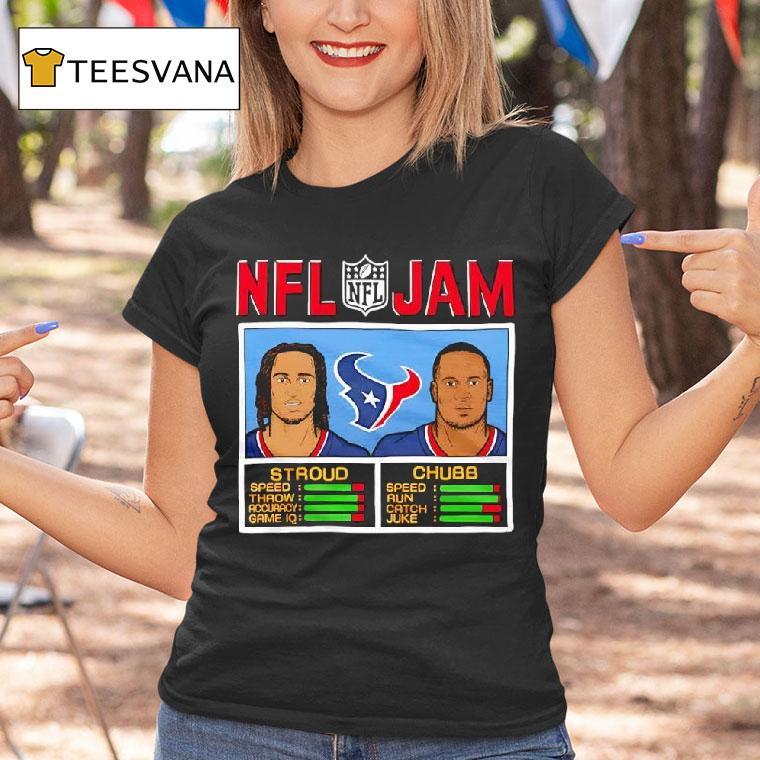 Nfl Jam Texans Stroud And Chubb Houston Texans T Shirt Nfl Jam Texans Stroud And Chubb Houston Texans T Shirt