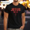 Ohio State Buckeyes Jesus Won Just Here To Give God Glory Cross T Shirt