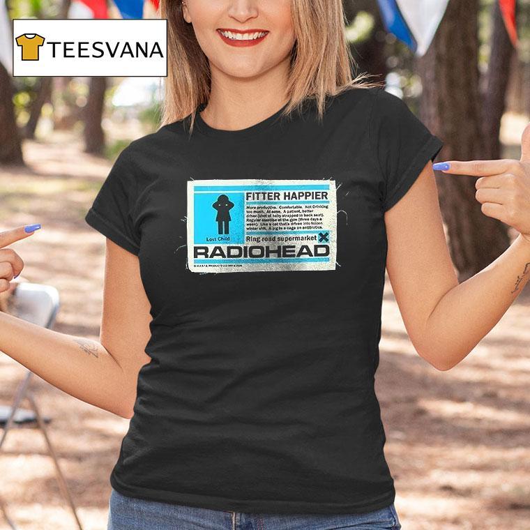 Radiohead Tour Fitter Happier Ring Road Lost Child T Shirt Radiohead Tour Fitter Happier Ring Road Lost Child T Shirt