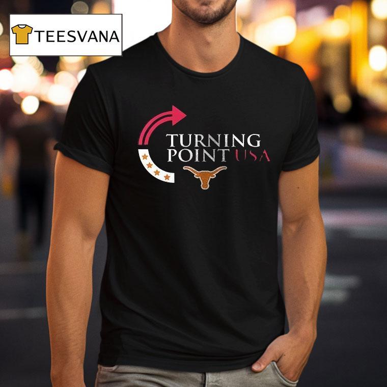 Texas Longhorns X The University Of Texas At Austin X Charlie Kirk Turning Point Usa Logo T Shirt Texas Longhorns X The University Of Texas At Austin X Charlie Kirk Turning Point Usa Logo T Shirt