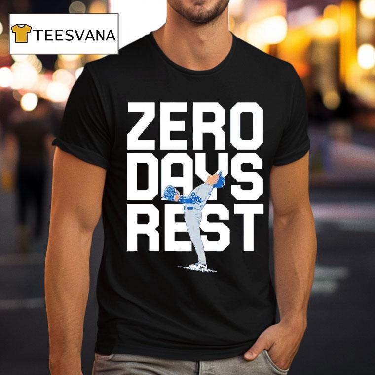 Yoshinobu Yamamoto Zero Days Rest Los Angeles Dodgers T Shirt Yoshinobu Yamamoto Zero Days Rest Los Angeles Dodgers T Shirt