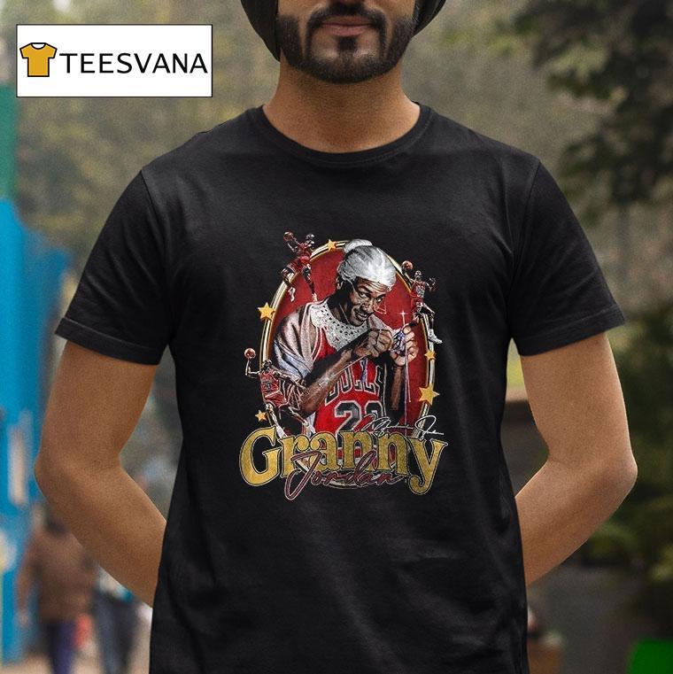 Chicago Bulls Michael Jordan Granny Jordan Signature Graphic T Shirt Chicago Bulls Michael Jordan Granny Jordan Signature Graphic T Shirt