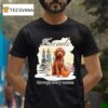 Chocolate Goldendoodle And Friend Through Every Season In Winter Snow Scene T Shirt