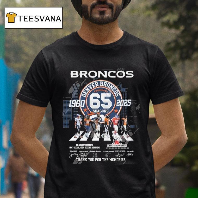 Denver Broncos Seasons Abbey Road Thank You For The Memories Signatures T Shirt Denver Broncos Seasons Abbey Road Thank You For The Memories Signatures T Shirt