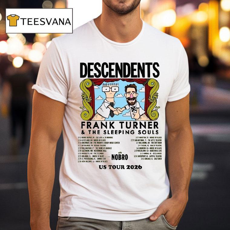 Descendents X Frank Turner X The Sleeping Souls With Nobro Us Tour Dates T Shirt Descendents X Frank Turner X The Sleeping Souls With Nobro Us Tour Dates T Shirt