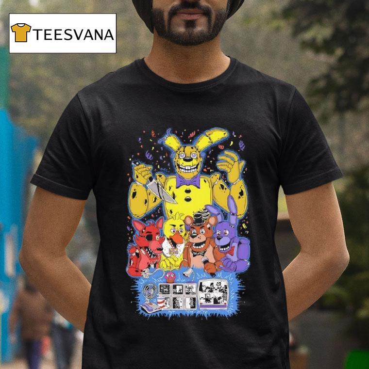 Fnaf Five Nights At Freddy S Freddy Bonnie Chica Foxy Characters T Shirt Fnaf Five Nights At Freddy S Freddy Bonnie Chica Foxy Characters T Shirt