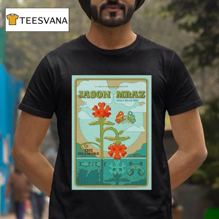 Jason Mraz The Fillmore San Francisco October T Shirt Jason Mraz The Fillmore San Francisco October T Shirt