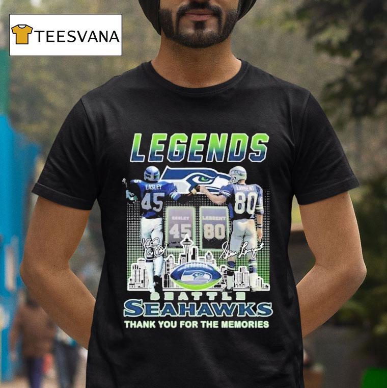 Kenny Easley And Steve Largent Seattle Seahawks Legends Thank You For The Memories Signatures T Shirt Kenny Easley And Steve Largent Seattle Seahawks Legends Thank You For The Memories Signatures T Shirt