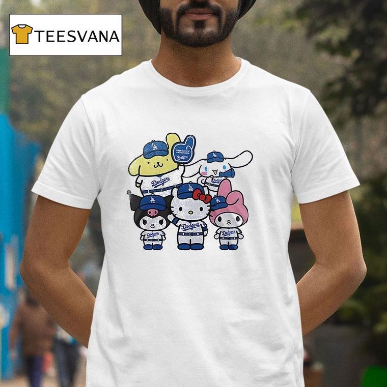 Los Angeles Dodgers X Hello Kitty And Friends World Series Champions Logo T Shirt Los Angeles Dodgers X Hello Kitty And Friends World Series Champions Logo T Shirt