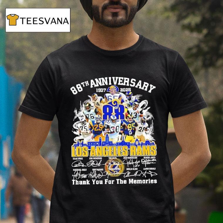 Los Angeles Rams Th Anniversary Signatures Team Legends T Shirt Los Angeles Rams Th Anniversary Signatures Team Legends T Shirt
