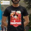 Nebraska Huskers Volleyball Three Peat Big Champions Logo T Shirt