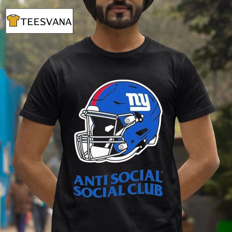 New York Giants Anti Social Social Club Helme T Shirt New York Giants Anti Social Social Club Helme T Shirt