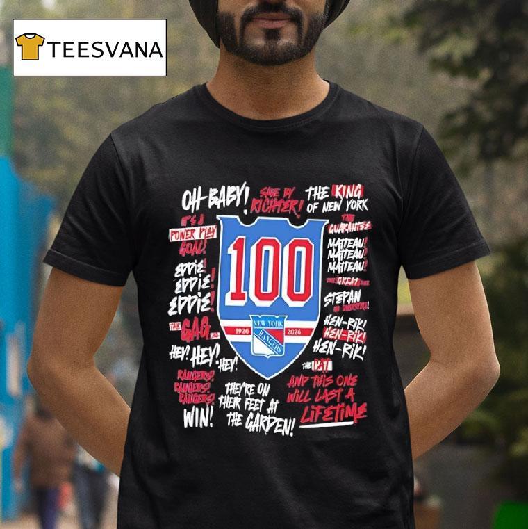 New York Rangers Youth We Bleed Blue Centennial Years Graphic T Shirt New York Rangers Youth We Bleed Blue Centennial Years Graphic T Shirt