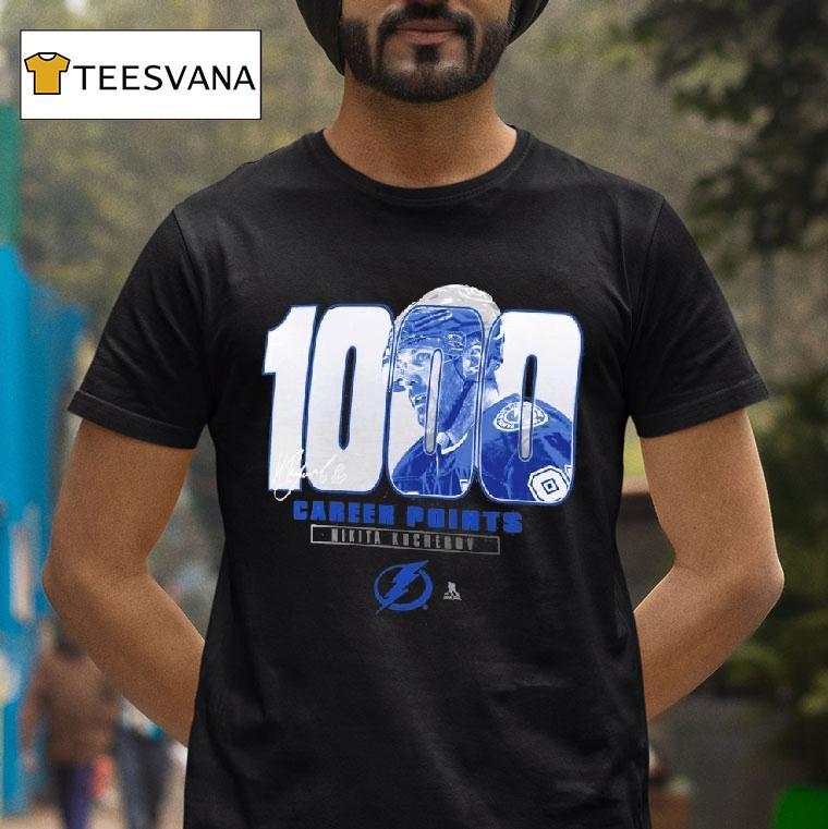 Nikita Kucherov Tampa Bay Lightning Mto Label Gray Career Points Legacy T Shirt Nikita Kucherov Tampa Bay Lightning Mto Label Gray Career Points Legacy T Shirt