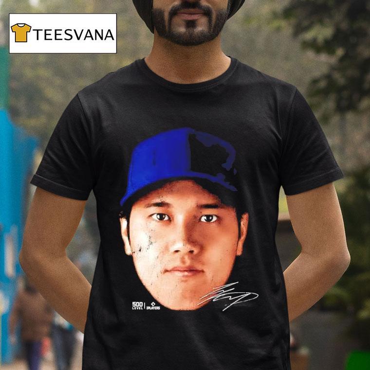 Shohei Ohtani Los Angeles D Vintage Head Signature Graphic T Shirt Shohei Ohtani Los Angeles D Vintage Head Signature Graphic T Shirt
