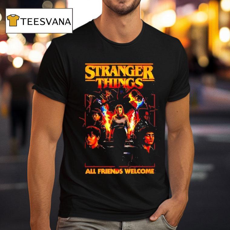 Stranger Things All Friends Welcome Graphic T Shirt Stranger Things All Friends Welcome Graphic T Shirt