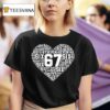 Meme Six Seven Heart Matching Couples Valentines T Shirt