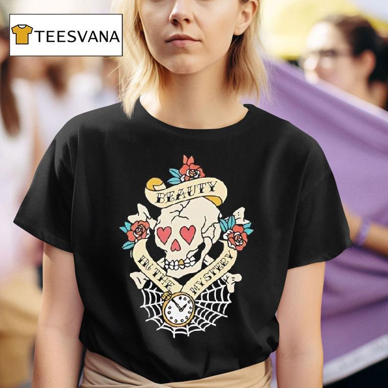 Beauty In The Mystery Tattoo Skull Rose Graphic T Shirt