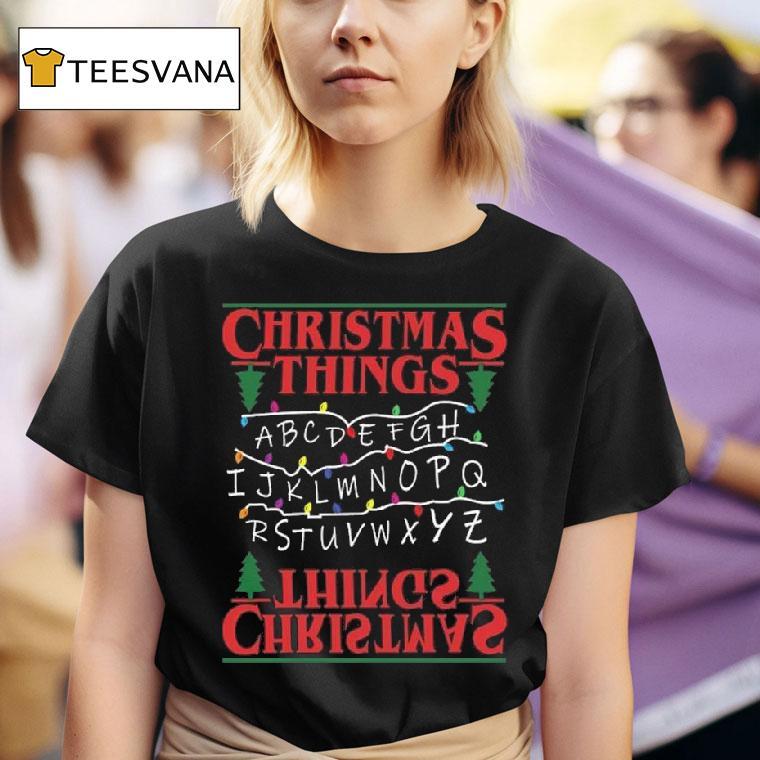 Christmas Tree Alphabet Lights T Shirt