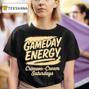 Crimson And Cream Saturdays Gameday Energy T Shirt