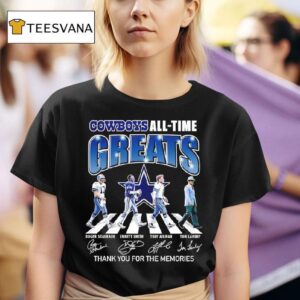 Dallas Cowboys All Time Greats Thank You Memories Signatures Abbey Road T Shirt