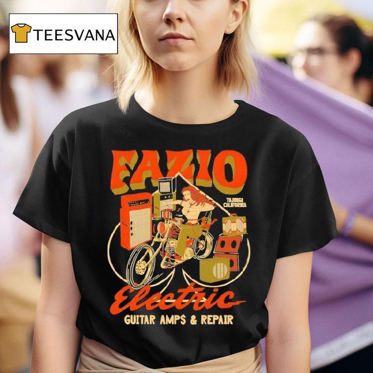 Fazio Electric Guitar Amps And Repair T Shirt