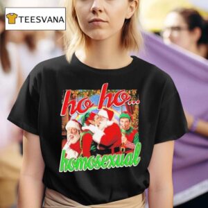 Ho Ho Homosexual Santa And Elf Kiss Merry Christmas T Shirt