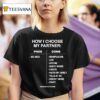 How I Choose My Partner Pros Cons Big Rack T Shirt