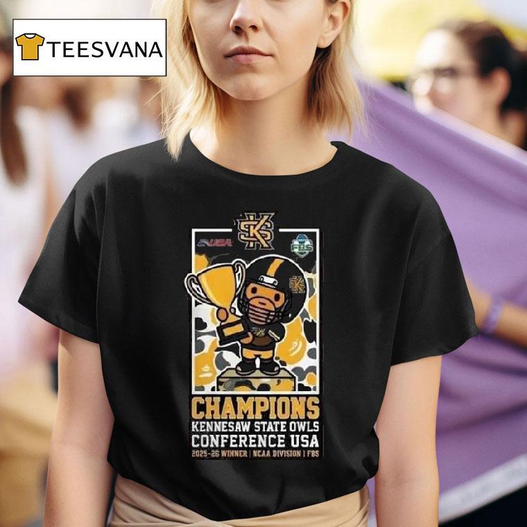 Kennesaw State Owls Conference Usa Champions Ncaa Division I Fbs Winner X Bape Collaborations T Shirt