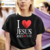 Los Angeles Chargers I Love Jesus Jesus Love You Cross T Shirt