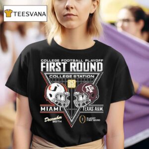 Miami Hurricanes Vs Texas Am Aggies Cfp First Round College Station Helmet Dec Th T Shirt