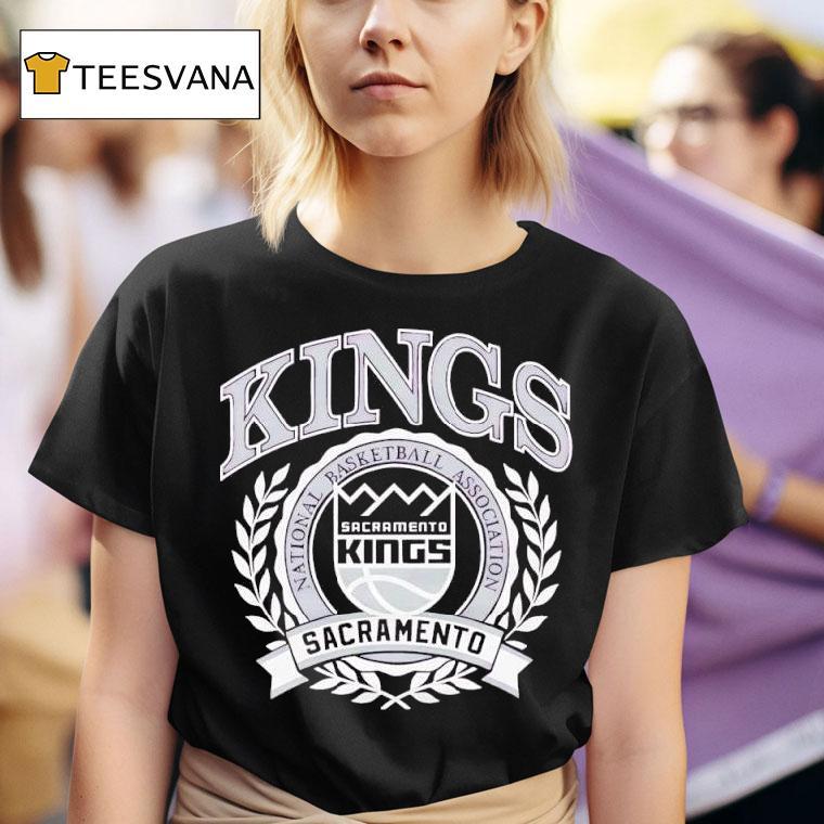Naional Basketball Association Sacramento Kings Crest Logo T Shirt