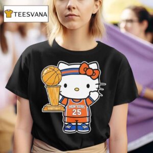 New York Knicks Kitty Ifts The Trophy Nba Cup Champions T Shirt