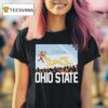 Ohio State Buckeyes Vs Michigan Wolverines Rivalry Script Ohio On Big M Brutus Mascot Stadium T Shirt