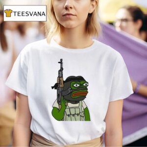 Pepe The Green Frog Terrorist Holding Ak Rifle Meme T Shirt